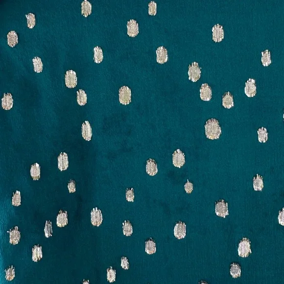 Lilly Pulitzer Silk Tank Top Gold Metallic‎ Dot Green Sleeveless V Neck Size M - Picture 8 of 17